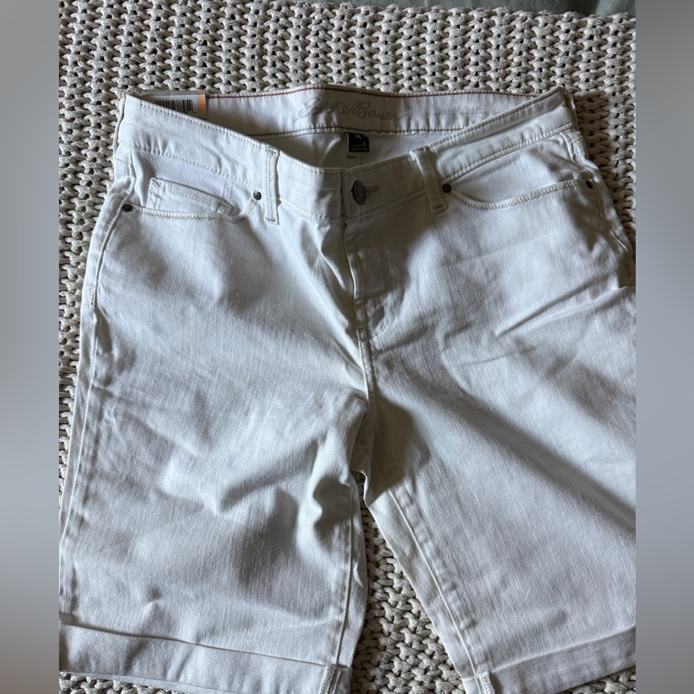 White Denim Shorts-Eddie Bauer size 8